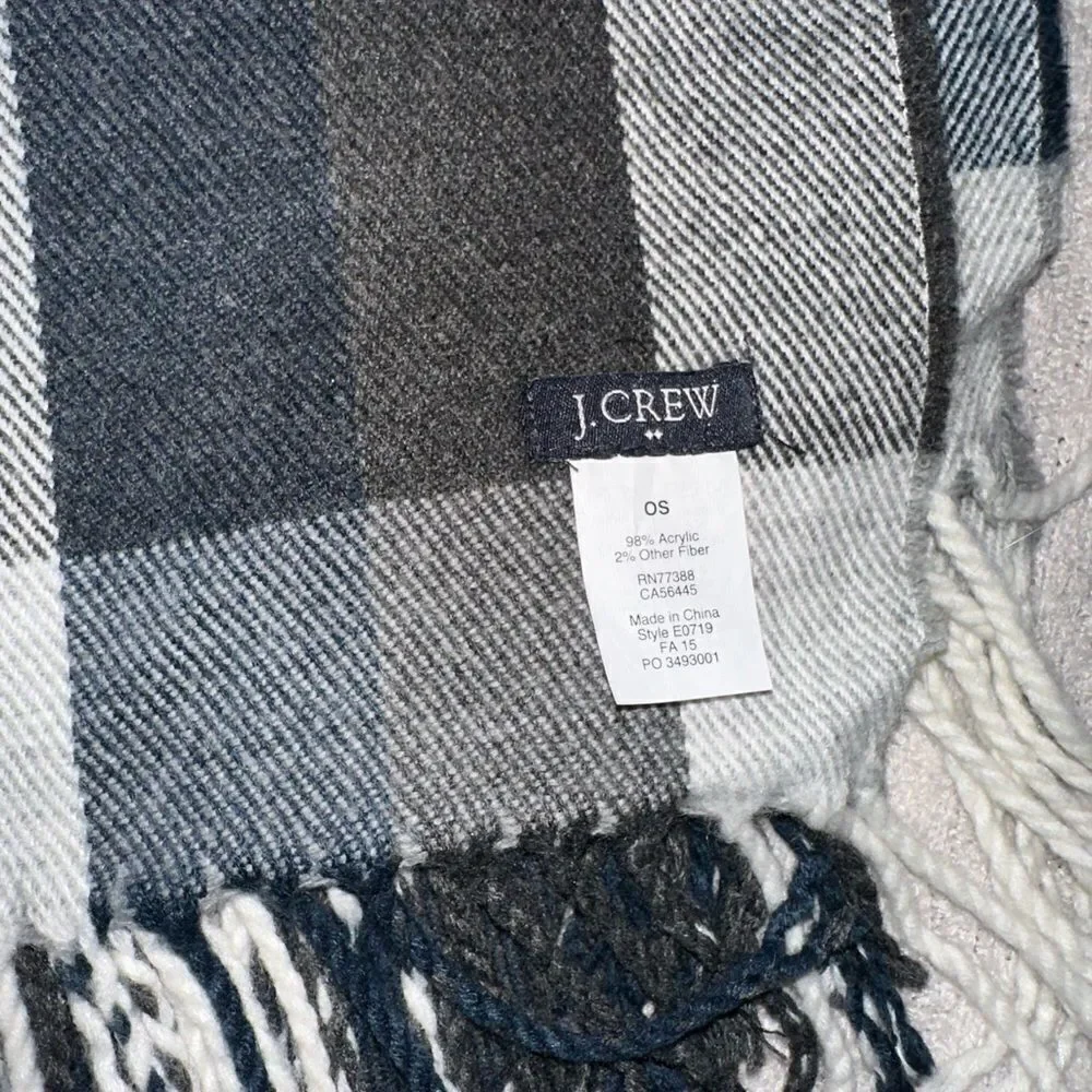 J Crew 50” x 60” lightweight blanket/scarf NWOT